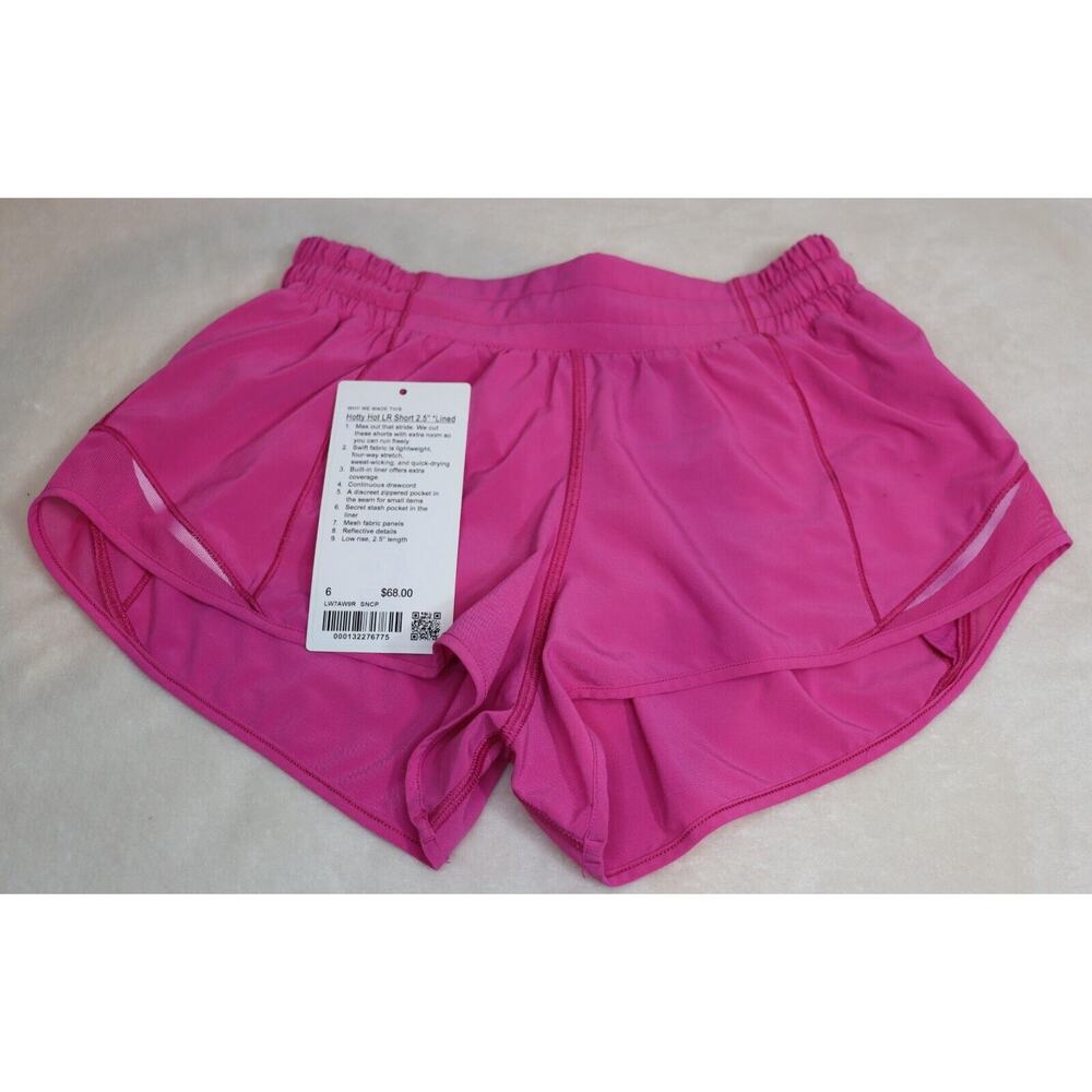 Lululemon Hotty Hot Low Rise Short 2.5” Sz 6 Sonic Pink SNCP